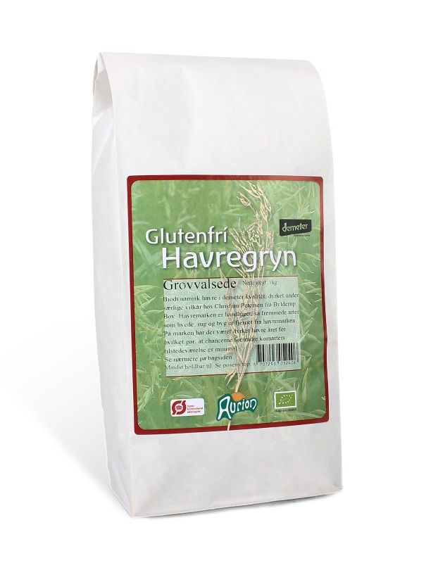 Billede af Havregryn grove glutenfri Aurion 1 kg - Biodynamiske hos BageTid.dk