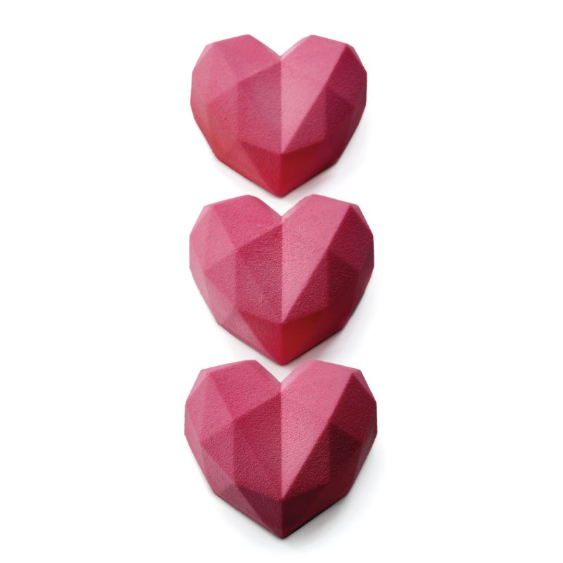 Heart Mini 4 stk - Platin silikoneform - Dinara Kasko