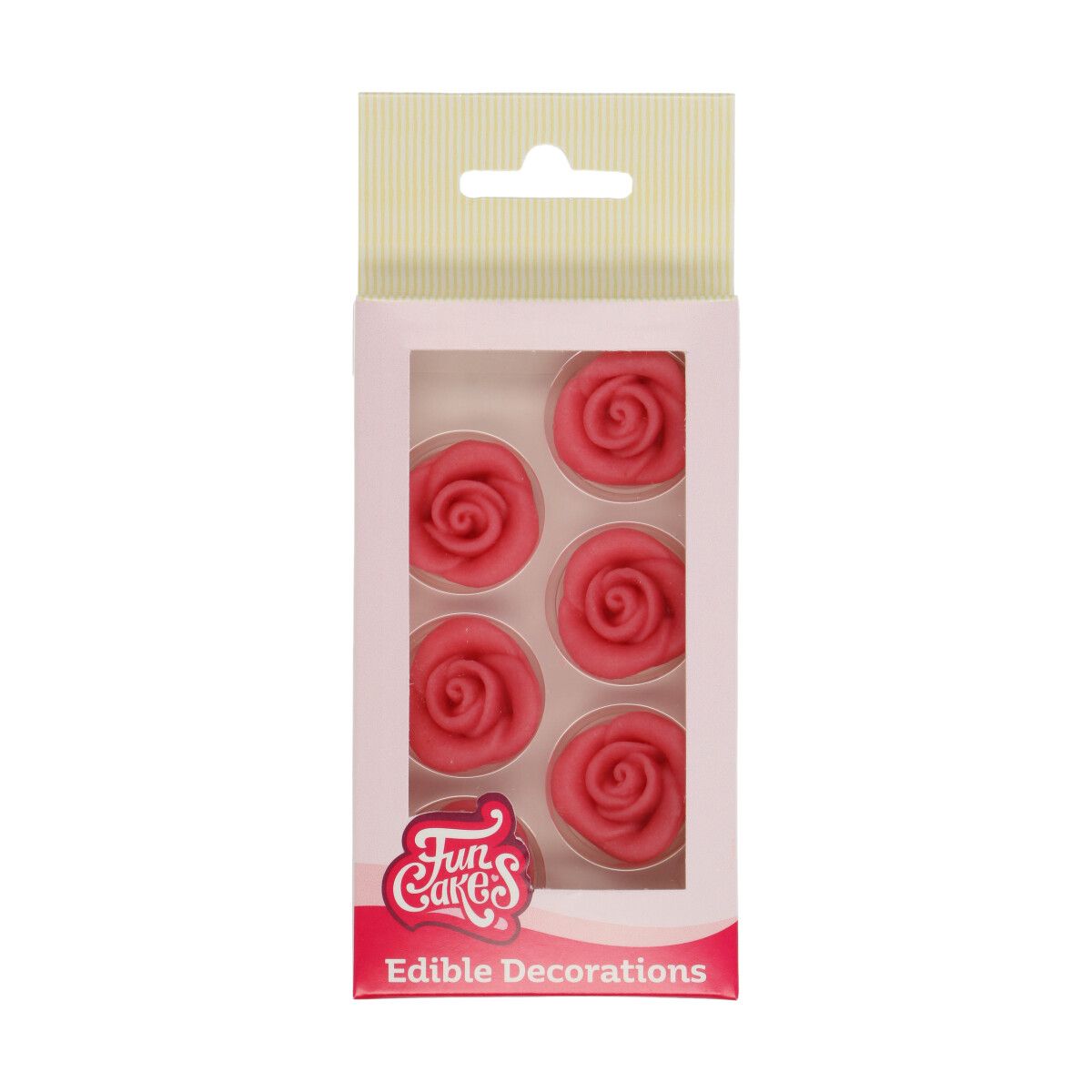 Marcipan roser pink 6 stk - FunCakes