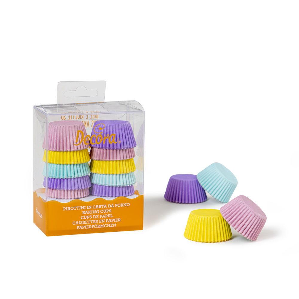 Mini muffinsforme pastelfarvede - ekstra tykt papir  200 stk