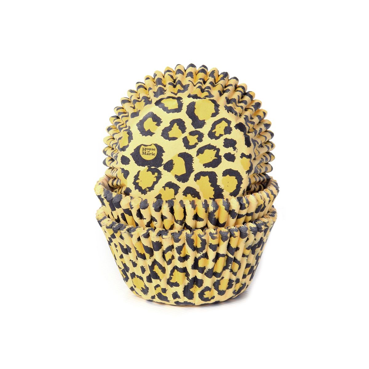 Muffinsforme leopardpletter gul - ekstra tykt papir 50 stk