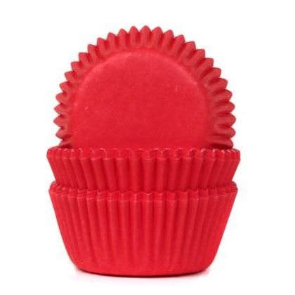 Mini muffinsforme rød - ekstra tykt papir 60 stk