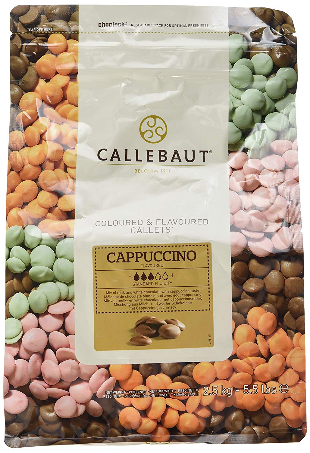 Se Callebaut Chokolade Callets Cappuccino 30,8% - 2,5 kg hos BageTid.dk