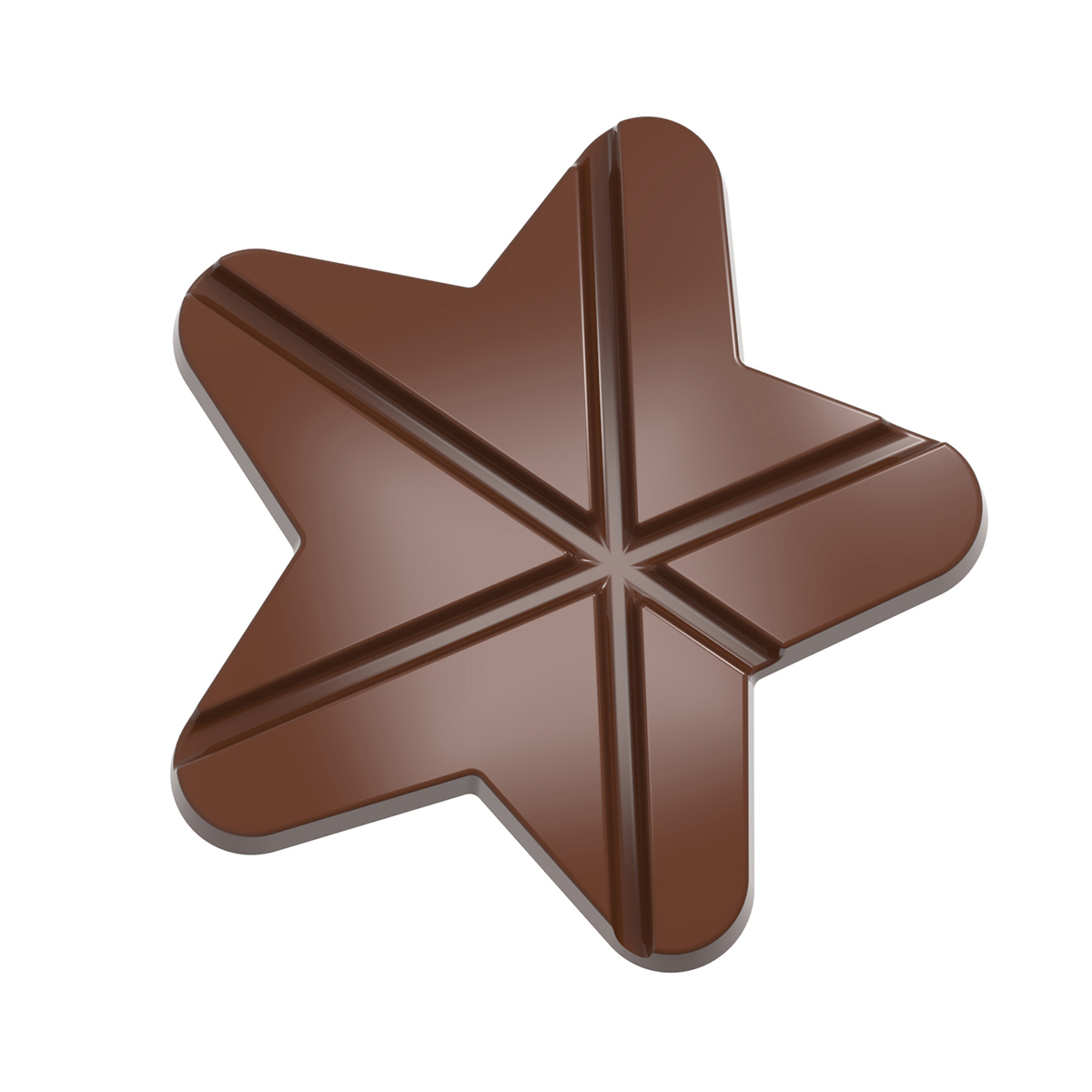 Billede af Professionel chokoladeform i polycarbonat - Tablet Star CW12045