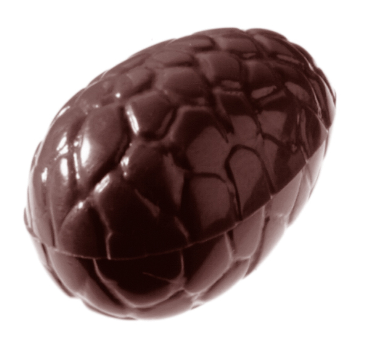 Se Professionel chokoladeform i polycarbonat - Egg kroko 3,5 cm CW1537 hos BageTid.dk