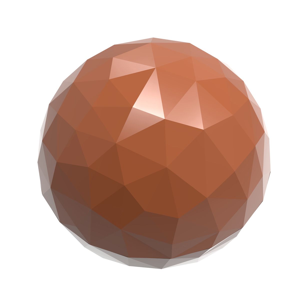 Se Professionel chokoladeform i polycarbonat - Half Sphere facet 2,5 cm CW1909 hos BageTid.dk