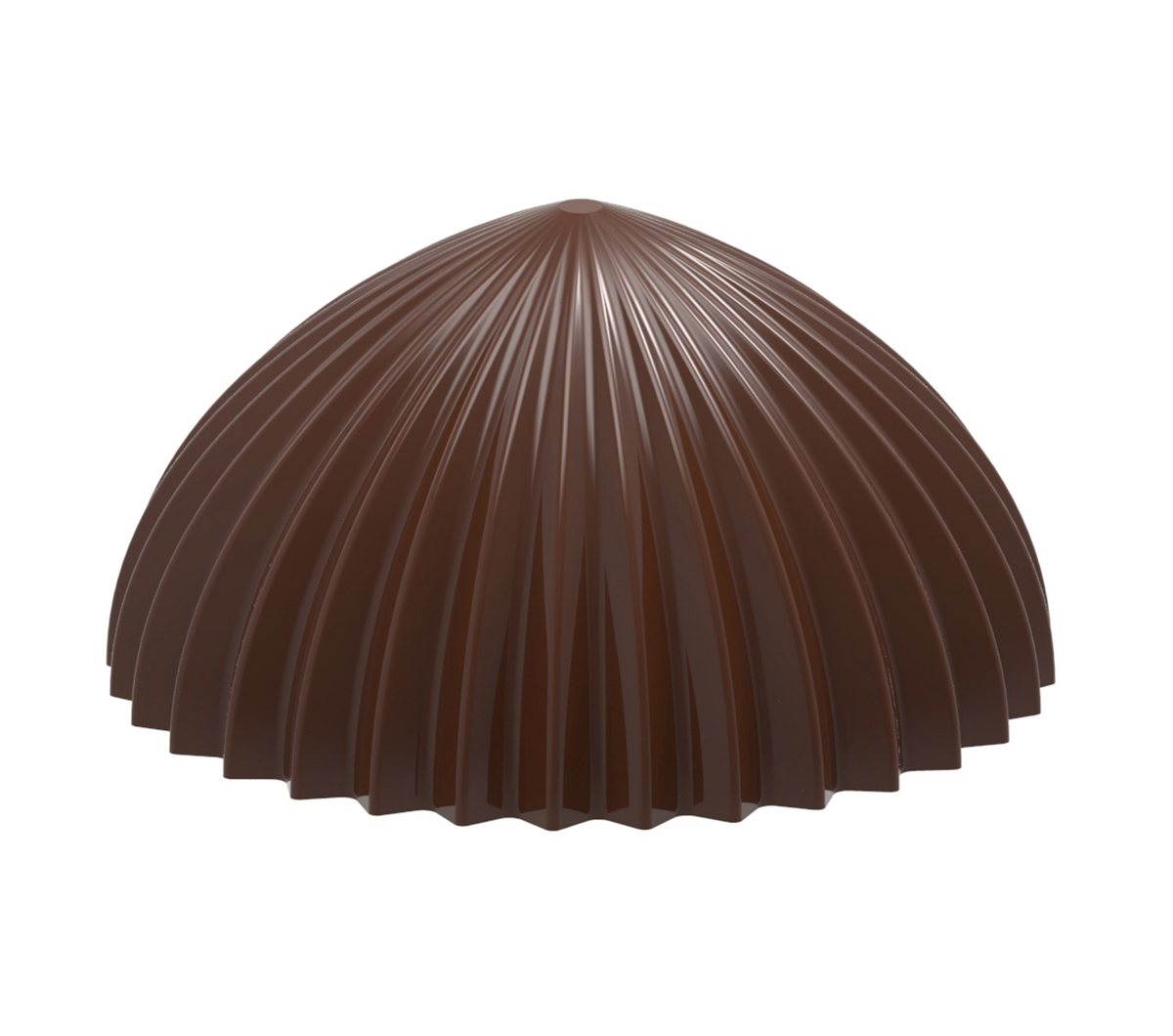 Se Professionel chokoladeform i polycarbonat - Half Sphere Pleated CW1952 hos BageTid.dk
