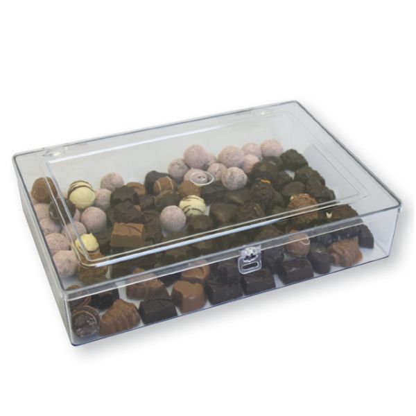 Gennemsigtig æske til chokolade 33,5x22,5x7,3 cm