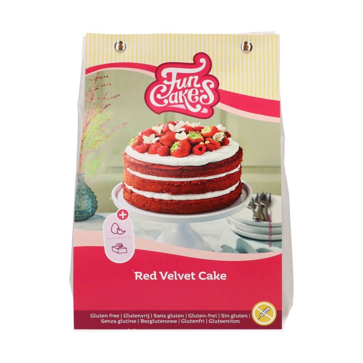 Se Red Velvet Cake glutenfri 400 g - FunCakes hos BageTid.dk