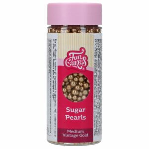 FunCakes - Vintage Guld Metallic Sukkerperler, Small 80g